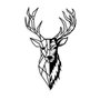 Wallity Red Deer 2 Escultura de pared de metal negra